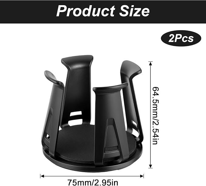 Amaxiu 2 Pcs Car Cup Holder Expander, Adjustable Cup Holder for Cars Automotive Slim Can Cupholder Insert Adapter with Self-Adhesive & Suction Cups Secure Drink Holders for Car SUV Truck - Image 6
