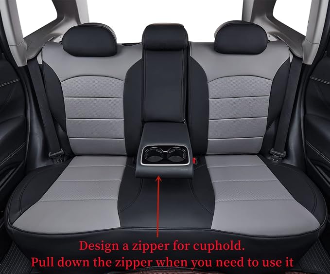 Car Seat Covers Custom fit for 2014-2018 Subaru Forester SUV,Faux Leather | Full Set Suv Seat Cushion,Easy Installation,Factory Look,Waterproof Car Seat Protector (Black/Gray) - Image 2
