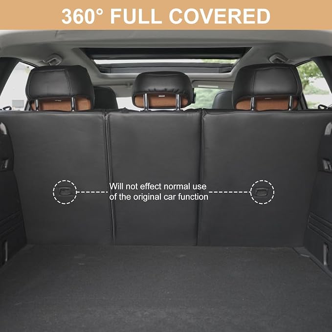Custom Fit Seat Covers for Mazda CX50 2023 2024 2025 CX30 Car Seat Covers Full Set Black Faux Leather Compatible Airbag （New - CX50） - Image 6