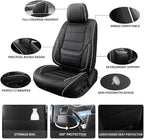 Car Seat Covers Full Set Custom Fit For Lexus GX460 2008-2023, Black&White | Lumbar Support, Premium Faux Leather, Breathable, Anti-Slip, Airbag Compatible, Waterproof, Car Seat Protectors, 2 Row-5Seat - Image 3