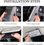 Bling Car Sun Visor Tissue Box Holder, Rhinestone PU Leather Crystal Sparkling Napkin Holder, Backseat Paper Towel Cover Case Car Accessories for Women (Multicolor) - Image 5