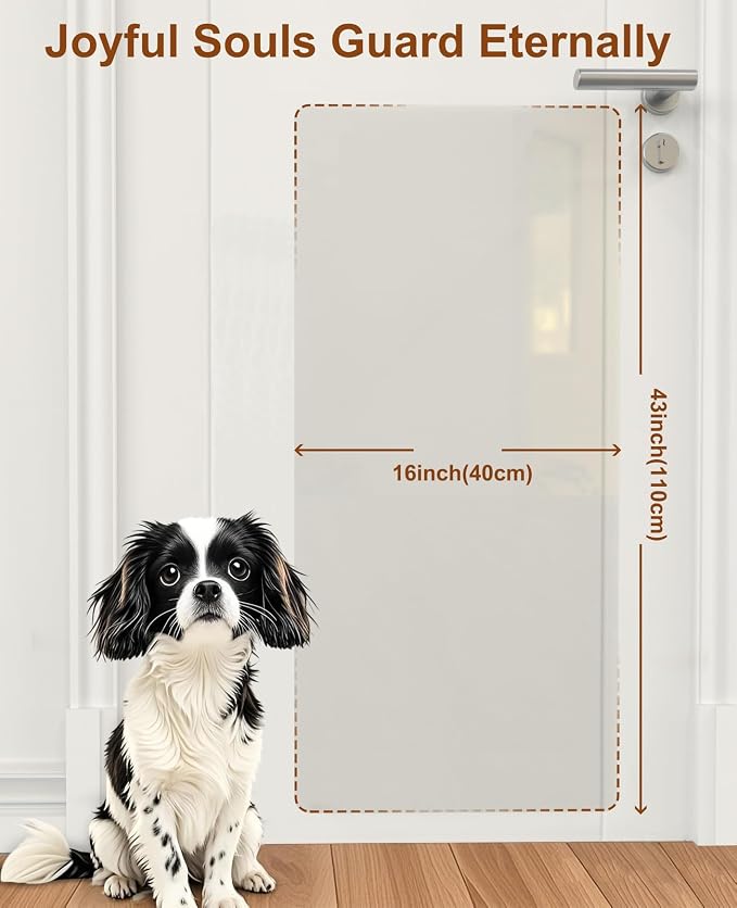 Door Protector for Dog and cat,Flexible Door Guard Cover，Custom-Cut Door Shield for Pets to Protect Your Door & Wall Size 43'' x 16'' (1, 43'' x 16'') - Image 7