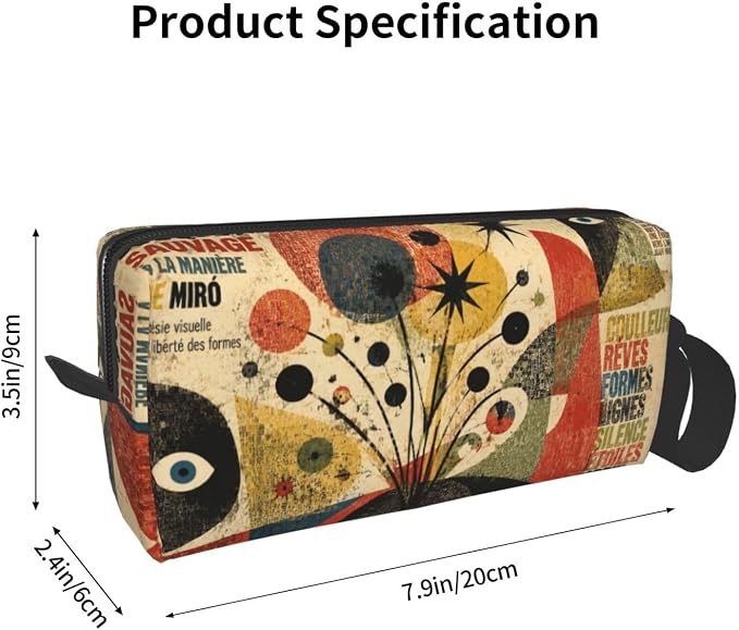 Abstract Text Collage Poster Makeup Bag for Women | Small Travel Cosmetic Pouch with Zipper, Compact Makeup Organizer Bag for Purse, Toiletries, Skincare & Daily Essentials - Image 3
