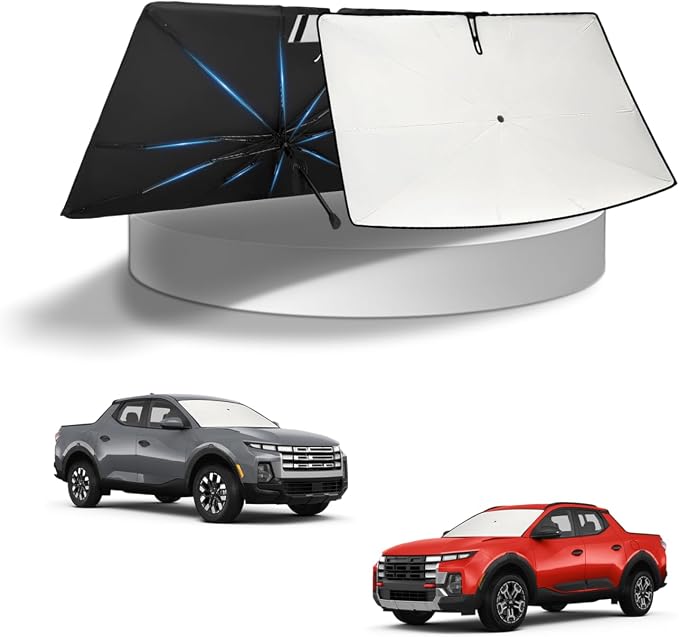 KUST Sun Shade Umbrella for 2022-2025 2026 Hyundai Santa Cruz, 2022-2024 Hyundai Tucson | Custom Fit Windshield Sunshade | with Bendable Handle | Blocks Heat & UV Scratch Resistant Keep Car Cool by KUST