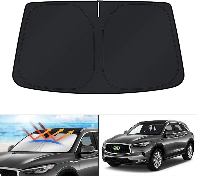 KUST Windshield Sun Shade for 2019-2021 Infiniti QX50 & 2021-2025 2026 QX55 Accessories Window Sunshade Sun Visor Protector Foldable Blocks UV Rays Keep Car Cooler by KUST