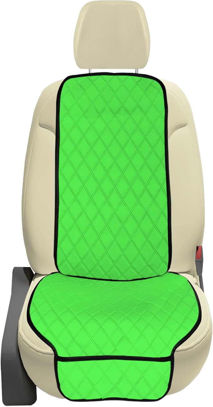 FH Group Car Seat Cushion – Neosupreme Single Front Seat Cover with Front Pockets, Airbag Compatible, Universal Fit Car Seat Cushion for Driver or Passenger Seat, SUV, Truck, Sedan & Van – Green by FHGroup