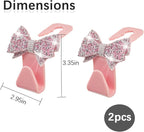 Zpana Bling Car Headreat Hook, 2PCS Crystal Rhinestone Cute Bow Vehicle Seat Back Hanger Storage for Purses Bags Grocery, Diamond Auto Rear Seat Organizer, Universal for SUV Truck Sedan (Pink) | PVC construction, rhinestone bow design, compact rear sea... - Image 2