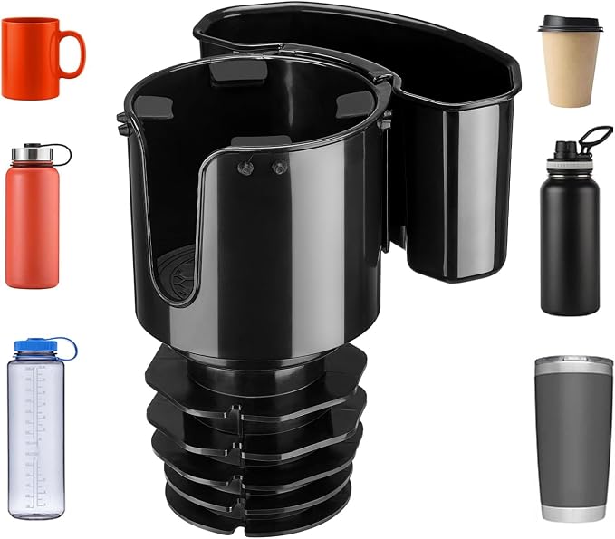 JOYTUTUS Cup Holder Expander, Expandable Insert Extender, Adapt Most Regular Cup Holder for Car 18-40oz (3.4-3.8 Inch), Hydro-Flask, Yeti, Nalgene (16 40 Oz) Large Water Bottles by JoyTutus