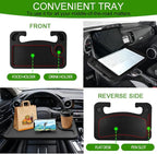 Car Steering Wheel Desk, Portable Car Tray, Durable Multi-Functional Travel Workstation with Cup Holder, Car Essentials Portable Laptop Tray & Eating Table for Most Vehicles Road Trip (Black) - Image 4
