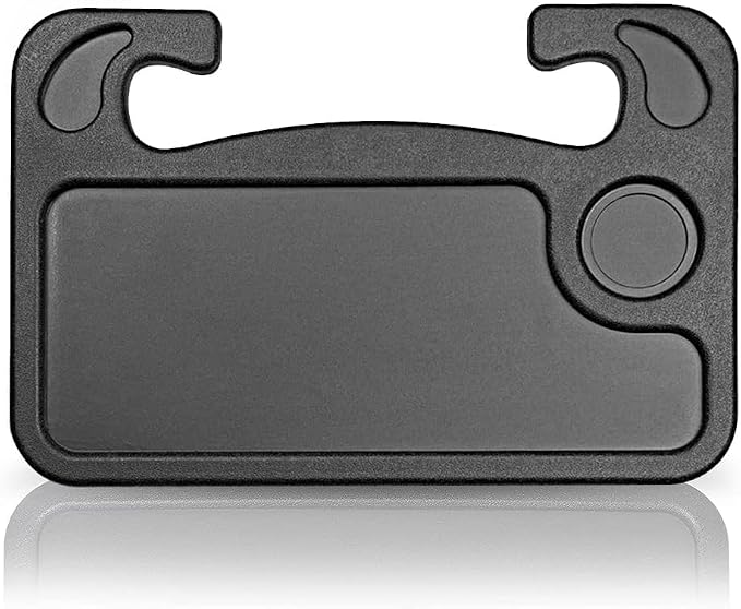 Car Steering Wheel Desk | Food Table for Car | Steering Wheel Tray for Constant Travelers, Fits Most Vehicles Steering Wheels (Black) by Unknown