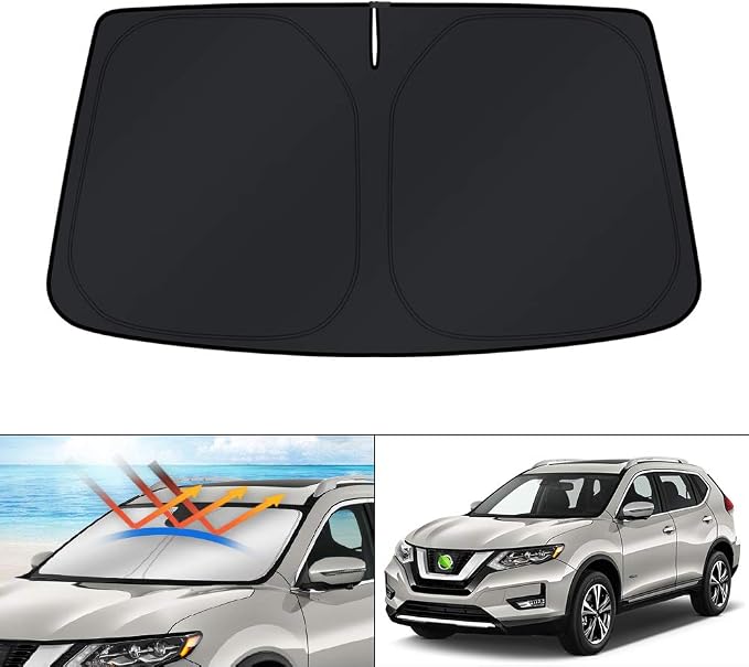 KUST Windshield Sun Shade for 2014-2020 Nissan Rogue Accessories (NOT for Rogue Sport & 2021 Rogue 3rd Gen. T33) Sunshade Foldable Window Sun Protector Block UV Rays Keep Car Cooler by KUST