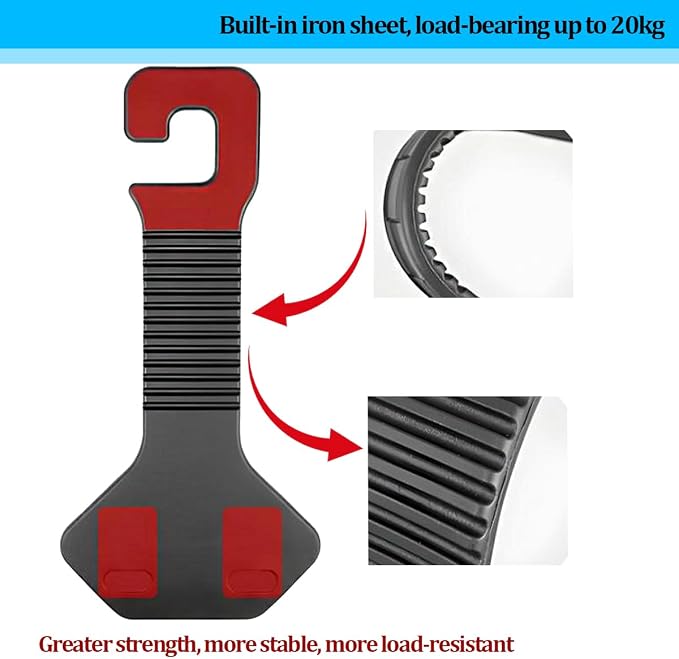 HZEL Car Seat Headrest Hooks, 2PCS Sport Vehicle Seat Back Headrest Hanger Organizer for Handbag Purse Coat, Multifunctional Auto Interior Storage Hook, Universal for SUV RV Truck (Red) - Image 5