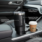 Car Cup Holder Adapter Expander for Large Cups & Bottles – Fits Yeti 24-46oz, Hydro Flask 32-40oz, Oversized Water Bottles – Universal Vehicle Insert with Secure Fit - Image 3