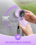 PlayHot Portable Handheld Turbo Fan, Travel Essentials, Gifts for Women/Men | 5-Speed, Up to 12H, 10m/s Airflow, USB-C Rechargeable, LED Display, 3-in-1 Foldable Personal Fan for Cruise, Beach, Vacation - Image 8