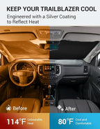 Proadsy Custom Fit Car Windshield Sun Shade for 2021-2026 Chevy Trailblazer | 240T Heat Shield, Drops Temp 54°F, Blocks 99% UV, Prevents Dashboard Cracking, Summer Parking & Beach Trips, Easy Twist-Fold - Image 3