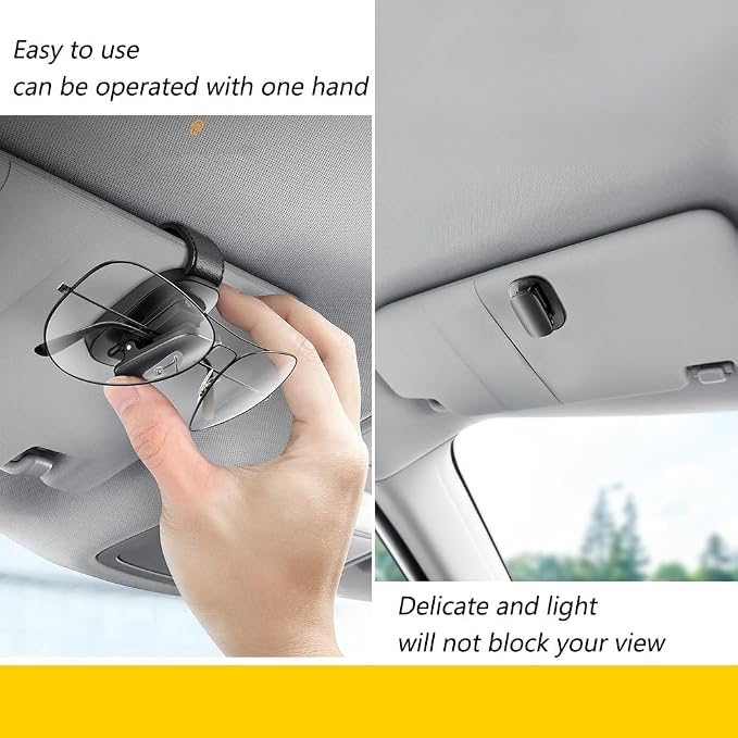 Tumecos Car Glasses Clip Sunglasses Holder Clip Glasses Box Sunglasses Clip Card Glasses Accessory Ticket Card Clip (Black 2) - Image 5