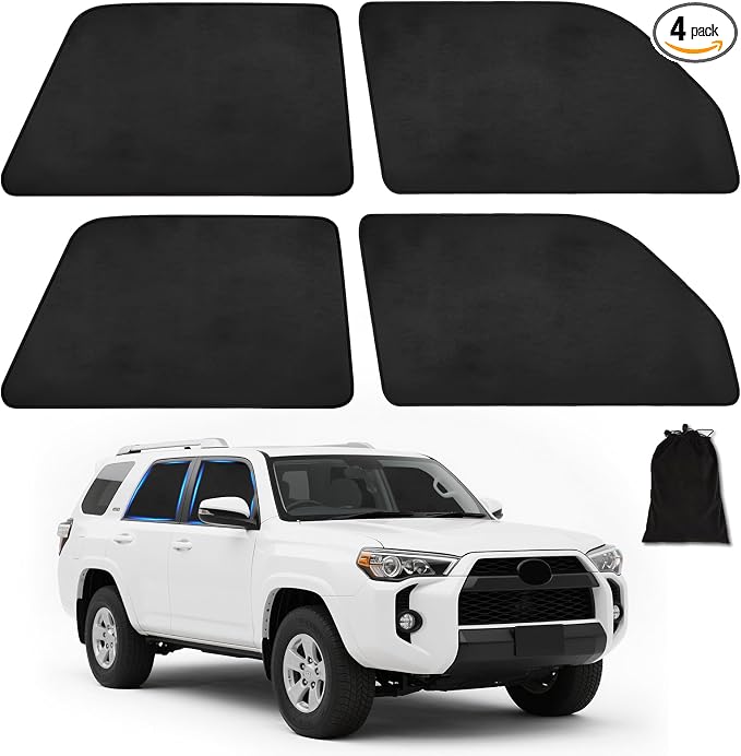 ZATOOTO 4runner Sun Shade 2017-2024, 4 Packs Soft Suede for Durable | Full Blackout for Privacy, 100% UV Protection, For Family Travel, Baby, Pet, Magnetic Quick Installation by ZATOOTO