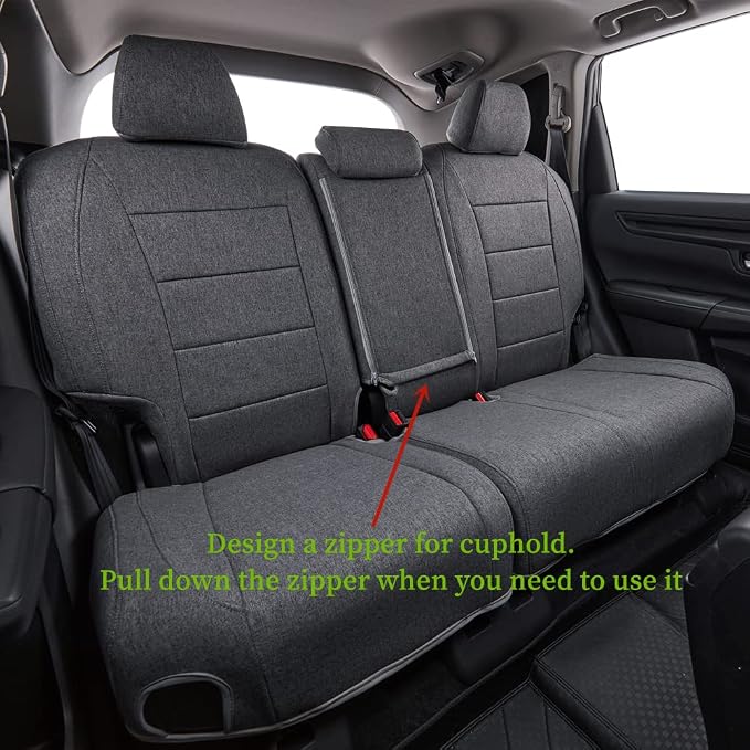 coverdream Car Seat Covers for 2024-2026 Hyundai Santa Fe,7 Seats Full Set | For 2024-2026 SE, SEL, XRT& Hybrid SEL, 2nd-Row 40/60 Split Seats W/Armrest, Polyester (Gray) - Image 6