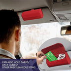 Sunglasses Holder for Car Sun Visor, Sunglass Organizer for Car, Magnetic Leather Eyeglasses Protective Storage Case, Waterproof Glasses Organizer Visor Accessories for Vehicles (Red) - Image 4