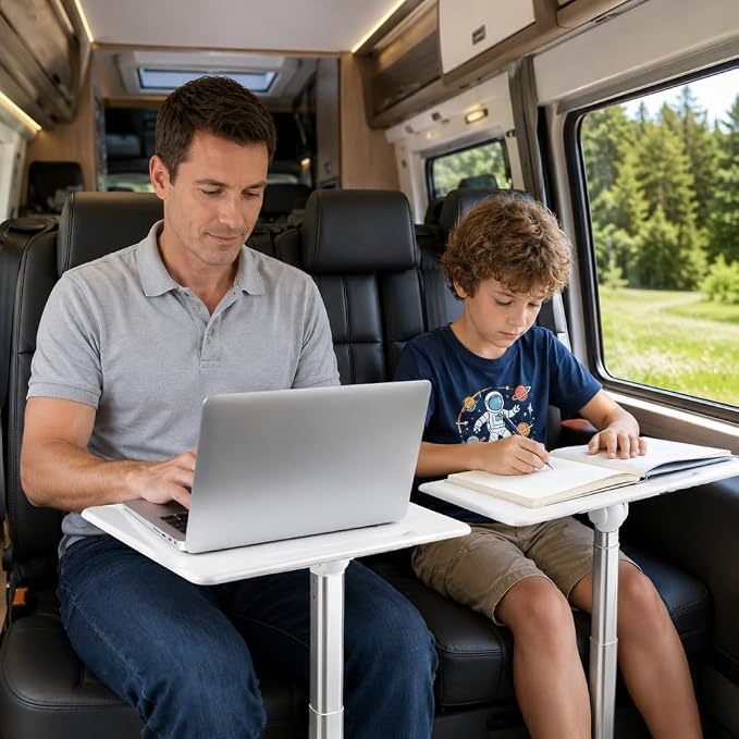 Car Desk for Laptop Passenger Seat, 13" x 9.8" Portable Laptop Tray Table, 3-Level Height Adjustable Car Seat Desk for Work, Car Laptop Stand for Eating, Camping & Travel – Fits Passenger Seat by Unknown