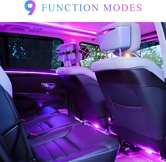 KVAEY USB Star Night Light, Adjustable Sound Activated Car Roof Atmosphere Lamp, Portable Romantic LED Auto Interior Ambient Light for Car, Bedroom, Party, Ceiling - Image 6