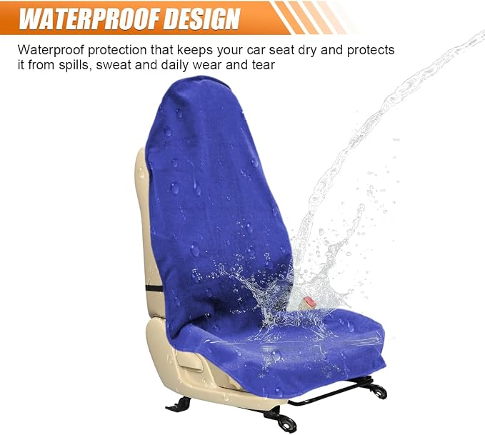 ZIMISI Waterproof Car Seat Cover Towel, Non-Slip Car Seat Protector for Gym Workouts, Running, Swimming, Beach & Hiking, Universal Sweat Towel Cloth for Cars, SUVs, Trucks (Blue) - Image 5
