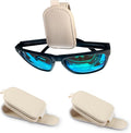 LTOHOE 2 Pack Sunglass Holder for Car, Magnetic Leather Sunglasses Holder and Ticket Card Clip, Universal for Different Size Glasses, Car Visor Accessories(Beige) by LTOHOE