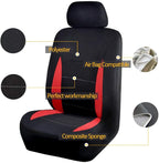 Flying Banner Car Seat Covers Full Set Front Seats and Rear Bench Polyester car seat Protectors Black Gray Purple airbag Compatible Rear Bench Split (Black Red) - Image 8