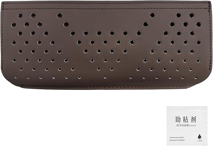 Car Seat Side Pocket Organizer, Auto Center Console Storage Pocket with Adhesive Tape, Multifunctional Leather Tray Pouch Sunglasses Holder for Car Seat Door Window (Brown) by Unknown