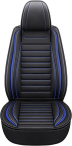 MINGBRON Leather Car Seat Covers Full Set, Universal Faux Leather Car Seat Covers 5 Seats, Automotive Seat Covers for Most Sedans SUVs Trucks, Front and Rear Seat Covers - Image 5