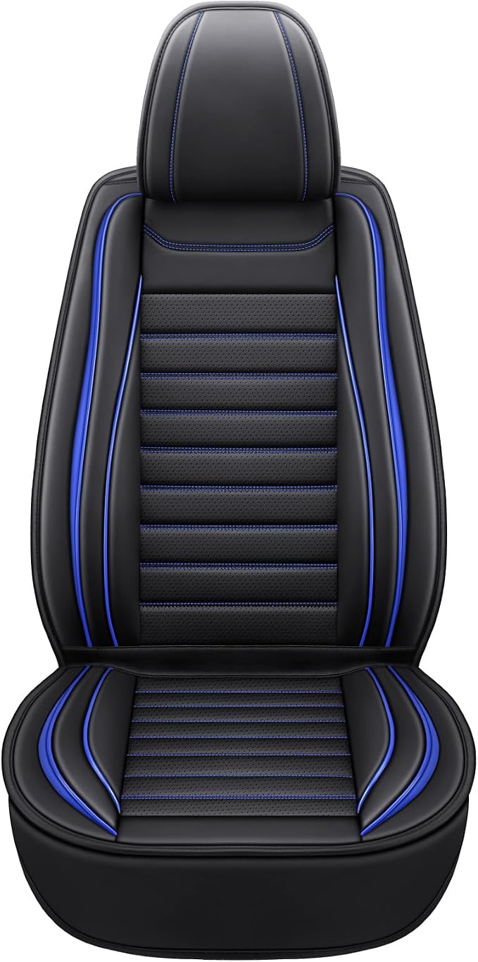 MINGBRON Leather Car Seat Covers Full Set, Universal Faux Leather Car Seat Covers 5 Seats, Automotive Seat Covers for Most Sedans SUVs Trucks, Front and Rear Seat Covers - Image 5