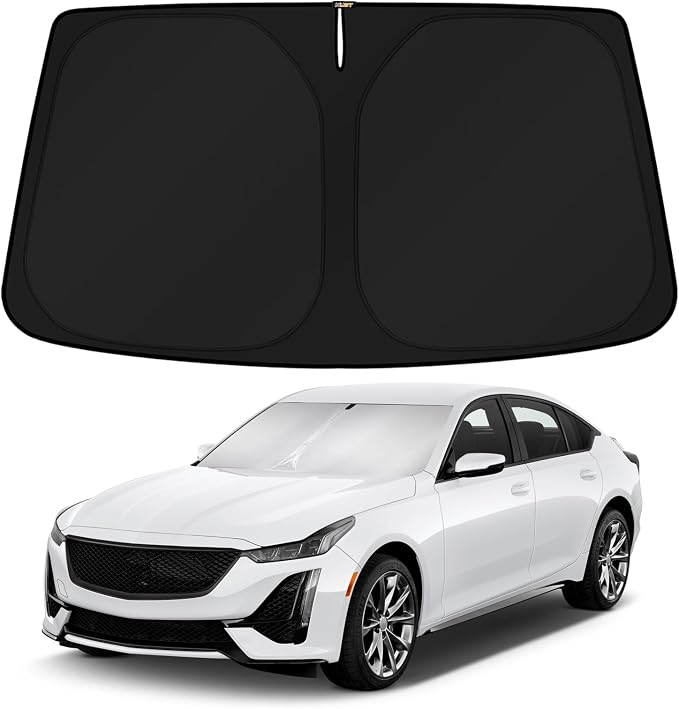 KUST Windshield Sun Shade for Cadillac CT5 2020-2024 2025 2026 Window Accessories Shade Sun Visor Foldable Block UV Rays Keep Car Cooler by KUST