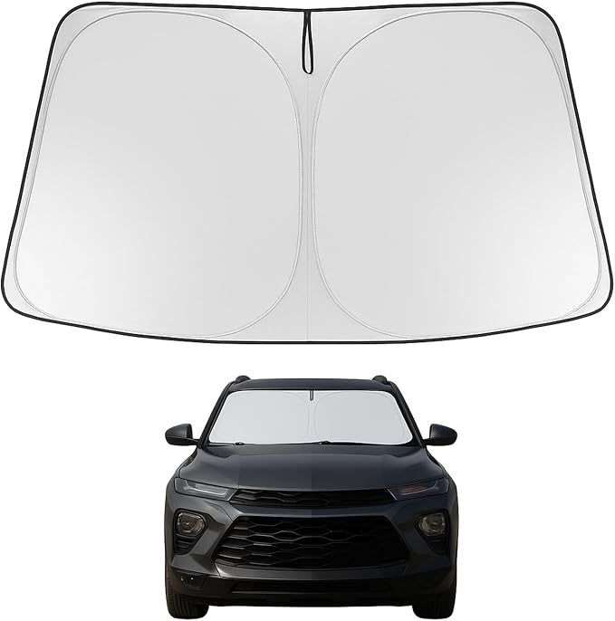 Proadsy Custom Fit Car Windshield Sun Shade for 2021-2026 Chevy Trailblazer | 240T Heat Shield, Drops Temp 54°F, Blocks 99% UV, Prevents Dashboard Cracking, Summer Parking & Beach Trips, Easy Twist-Fold by Proadsy