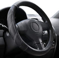Elantrip Sport Leather Steering Wheel Cover 14 1/2 inch to 15 inch Universal, Padded Soft Grip Breathable for Car Truck SUV Jeep, Anti Slip Odorless Black by Elantrip