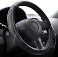 Elantrip Leather Steering Wheel Cover 15 1/2 to 16 inch Universal Large Soft Grip Breathable for Car Truck SUV Jeep Anti Slip Black by Elantrip