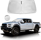 Windshield Sun Shade Car Sunshade Accessories Fit 2021-2026 Ford F-150 F150 | HUOHUIGO Front Truck Window Shade Cover Sun Visor Heat Shield Fit Ford Lariat, King Ranch, Platinum, XL XLT Limited Raptor by HOHUIGO