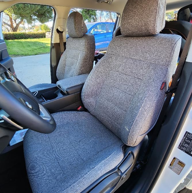 coverdream Car Seat Covers for 2024-2026 Hyundai Santa Fe,7 Seats Full Set | For 2024-2026 SE, SEL, XRT& Hybrid SEL, 2nd-Row 40/60 Split Seats W/Armrest, Polyester (Gray) - Image 7