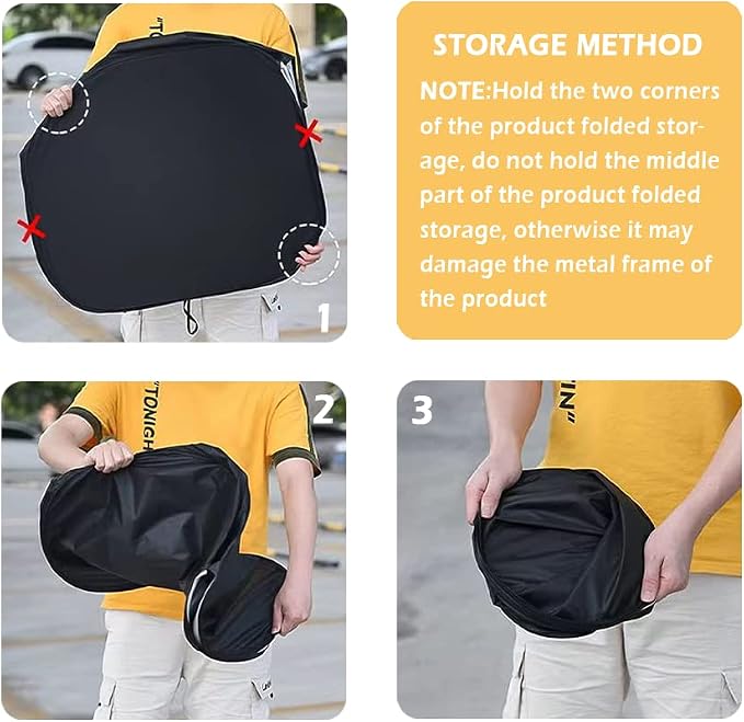 Car Shade Front Windshield-Portable Folding Car Windshield Sun Shade | UV&Heat Resistant Sun Blocker- Keeps Car Cool,Universal Windshield Cover Sun Shade Fit Car, Truck, SUV XL(62.99*33.46inch) - Image 5