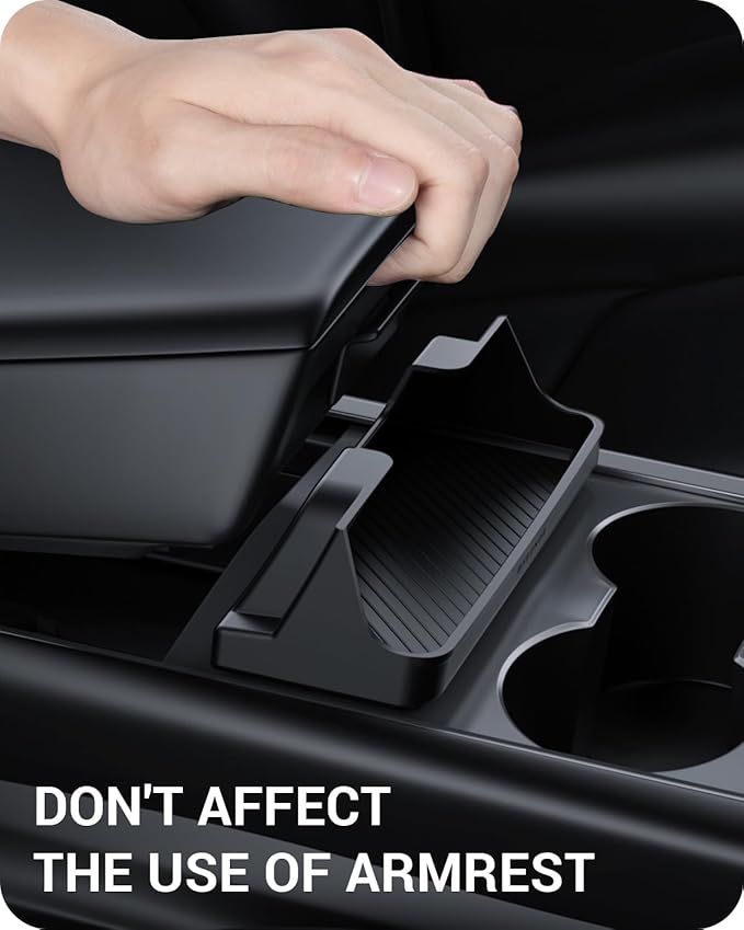 BASENOR Center Console Sunglasses Holder for Tesla Model Y Model 3 | Armrest Box Eyeglasses Storage Box Key Card Holder for 2021-2024 Model 3/Y Interior Accessories - Image 4