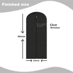 Garment Bags for Hanging Clothes, 45'' Suit Bag Cover for Storage and Travel, Dress Bags for Gowns Long, 2 Pack (Black) - Image 2