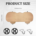 Linen Car Back Seat Cover, Car Seat Bottom Covers Protectors, Anti-Slip Automotive Long Rear Seat Protectors with Storage Pocket, Seats Back Protector for Most Vehicles (Rear Seat/Beige) - Image 2