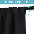 RYB HOME 2 Panels Blackout Doorway Curtains | Thermal Insulated, Privacy, Rod Pocket, Easy Installation, Drapes for Living Room Bedroom Dining Room, W34 x L80, Black - Image 4