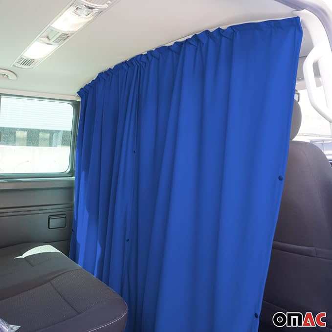 OMAC 54" x 71" Cab Divider Van Cabin Curtain Campervan Kit Dark Blue - Image 6