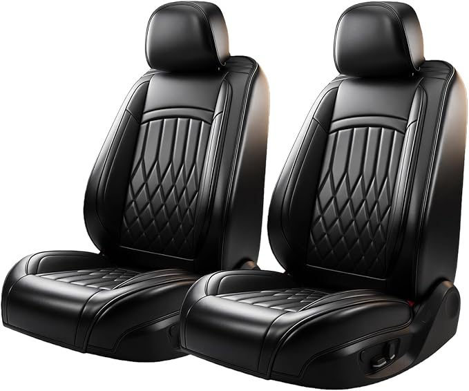 For Toyota Corolla Cross 2022-2026 Car Seat Covers, Front Pair, Black | Premium Leather Full Coverage Seat Protectors – All-Season, Waterproof, Breathable, Cushioned Comfort & Airbag Compatible - Image 7