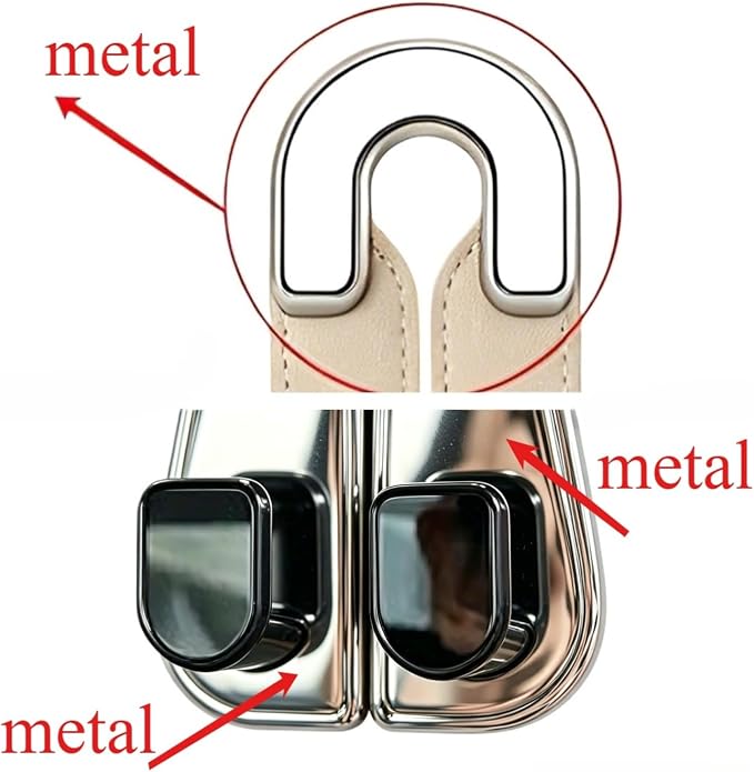 car purse hook seat headrest leather car hook for purse and bag cute 2 pack | car seat back storage hook,car purse hook headrest hanger women,purse holder for car,road trip essentials,car accessories - Image 5