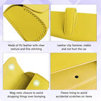 Sunglasses Holder for Car Sun Visor, Sunglass Organizer for Car, Magnetic Leather Eyeglasses Protective Storage Case, Waterproof Glasses Organizer Visor Accessories for Vehicles (Yellow) - Image 5