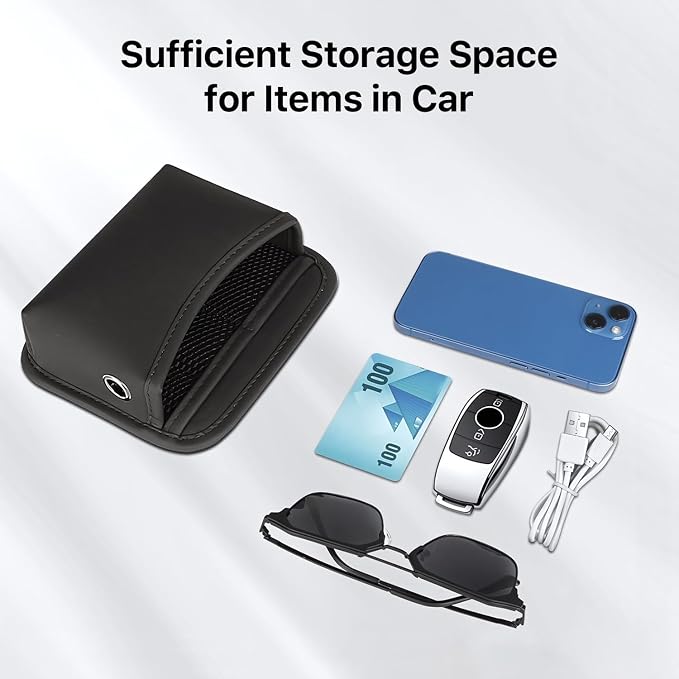 SOOPII 2Pack Car Seat Side Storage Pocket, PU Leather Small Organizer, Multifunctional Console Side Organizer Bag for Phone,Keys, Sunglass and Wallet (Black) - Image 3