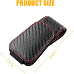 AICEL 2PCS Sunglasses Holders for Car Sun Visor, Carbon Fiber, Black | Leather Eyeglasses Hanger Mounter, Magnetic Glasses Holder and Ticket Card Clip, Car Accessories, Universal Fit - Image 2