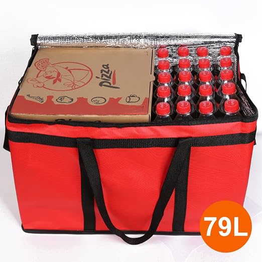 Bodaon Insulated Food Delivery Bag, Grocery Cooler Bag, Red, XXX-Large, 1Pk | Food Warmers for Parties, Catering Supplies for Rideshare, Thermal Bags for Cold and Hot Food Carrier, Pizza Delivery/Picnic - Image 3
