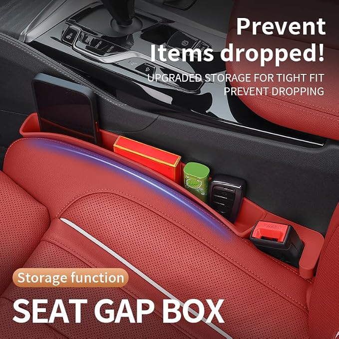 Car Seat Gap Filler, Seat Gap Organizer with Phone Holder, Car Seat Accessories, Car Organizer Fit SUV Truck-2PCS Red - Image 8